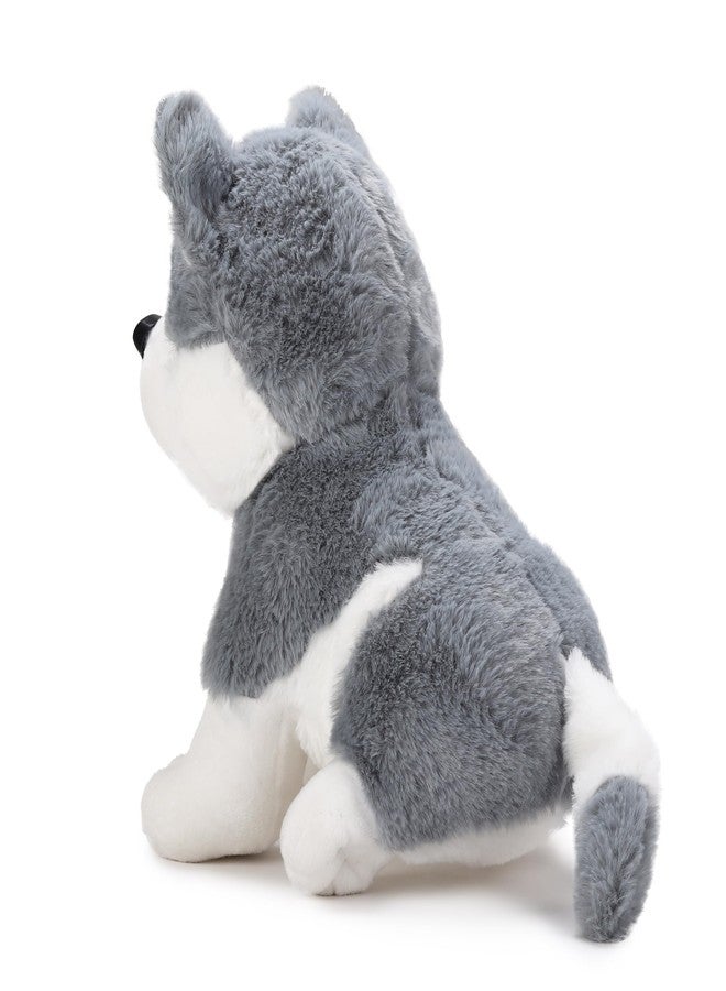 VK15 COLLECTION Plush Husky Dog Soft Toys for Kids, Stuffed Animal with Blue Eyes, Fluffy Toy, 30 CM - Image 3